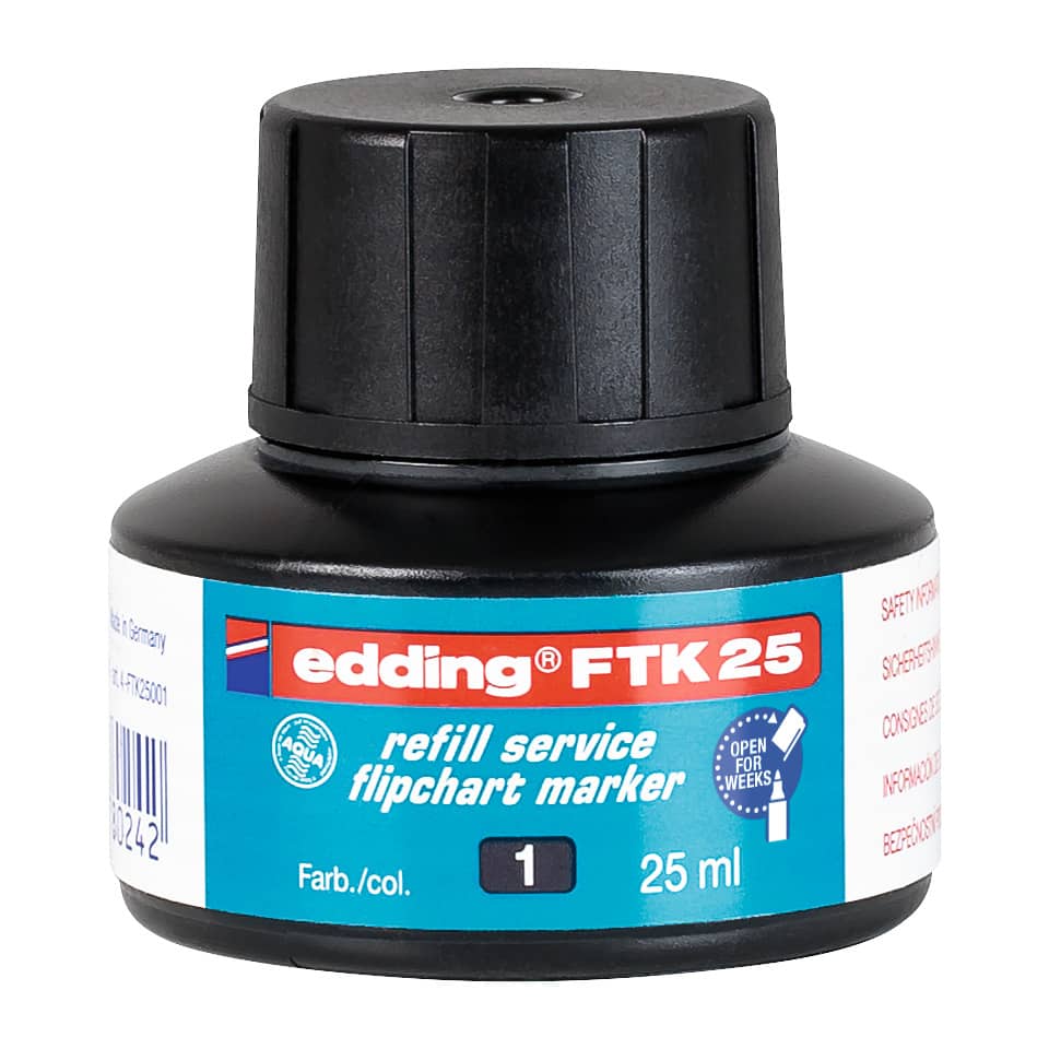 Nachfülltinte FTK 25, Flipchartmarker, 25ml, schwarz EDDING 4-FTK25001