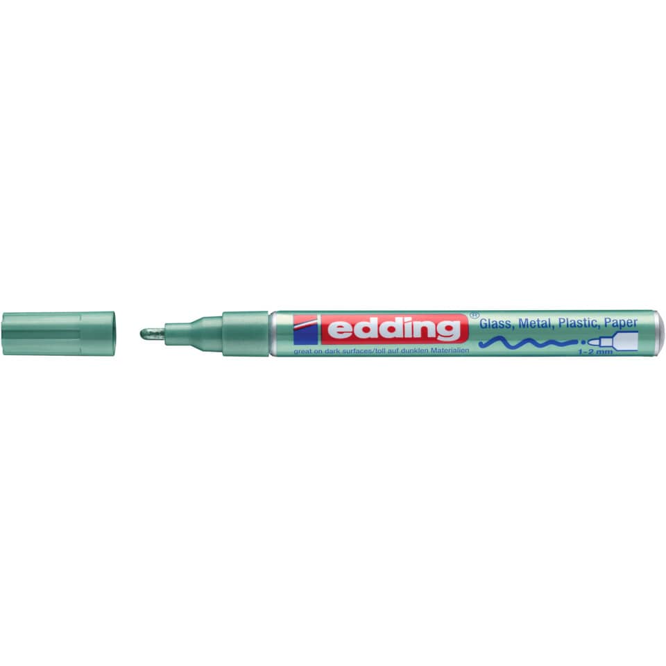 Glanzlackmarker 751, 1-2mm, Rundspitze, grün-metallic EDDING 751-9-074 EDDING 751-9-074 Metall. 1-2mm