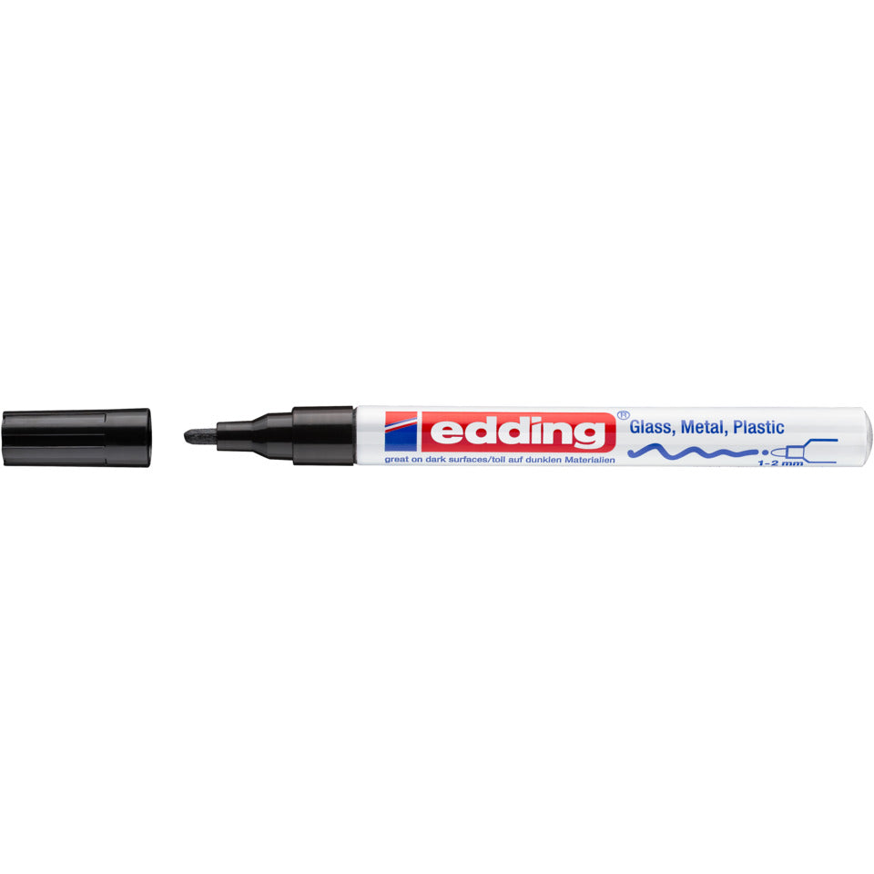Glanzlackmarker 751, 1-2mm, Rundspitze, schwarz EDDING 751-9-001