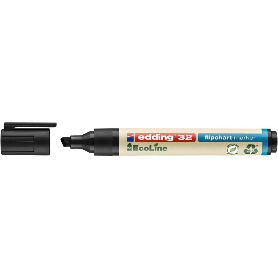 Flipchartmarker 32 EcoLine, 1,5-3mm, Keilspitze, schwarz EDDING 32-001 EDDING 32-001 nachfüllbar Keilspitze
