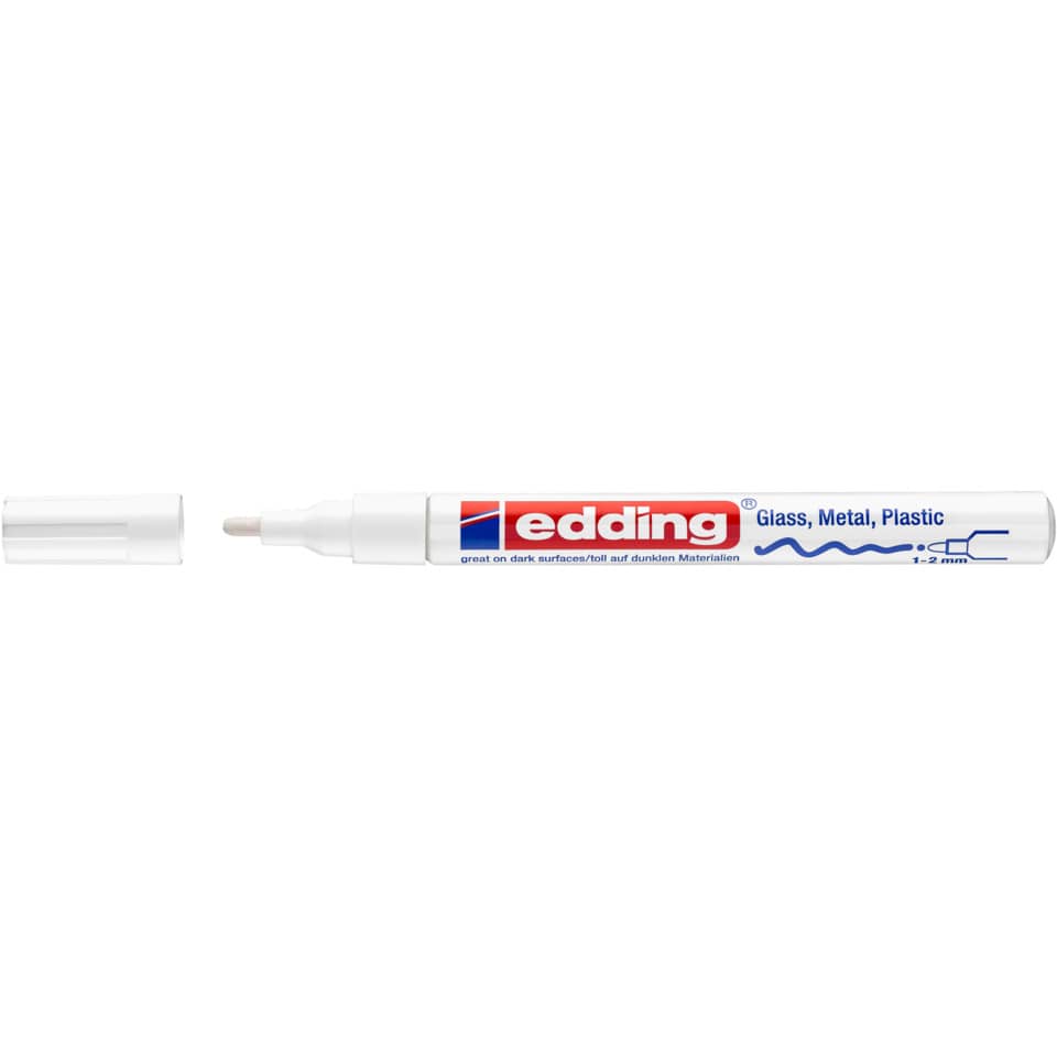 Glanzlackmarker 751, 1-2mm, Rundspitze, weiß EDDING 751-9-049