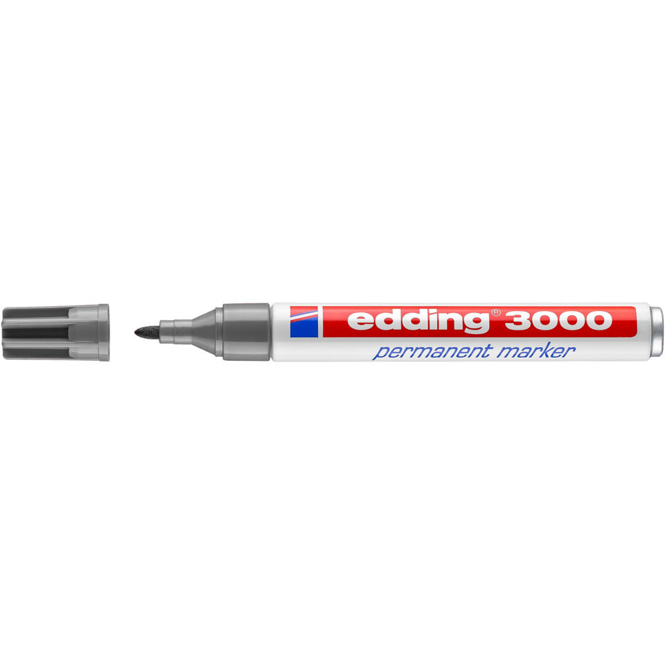 Permanentmarker 3000, Rundspitze, nachfüllbar, 1,5-3mm, grau EDDING 4-3000012 EDDING 3000-012 Rundspitze nachfüllbar