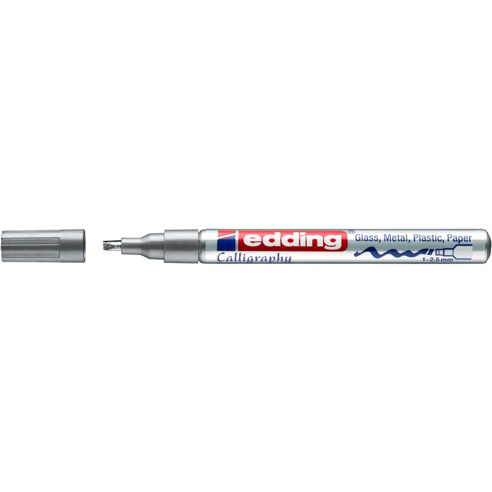 Glanzlackmarker 753, 1-2,5mm, Kalligrafiespitze , silber EDDING 4753054 EDDING 753054 1-2,5mm