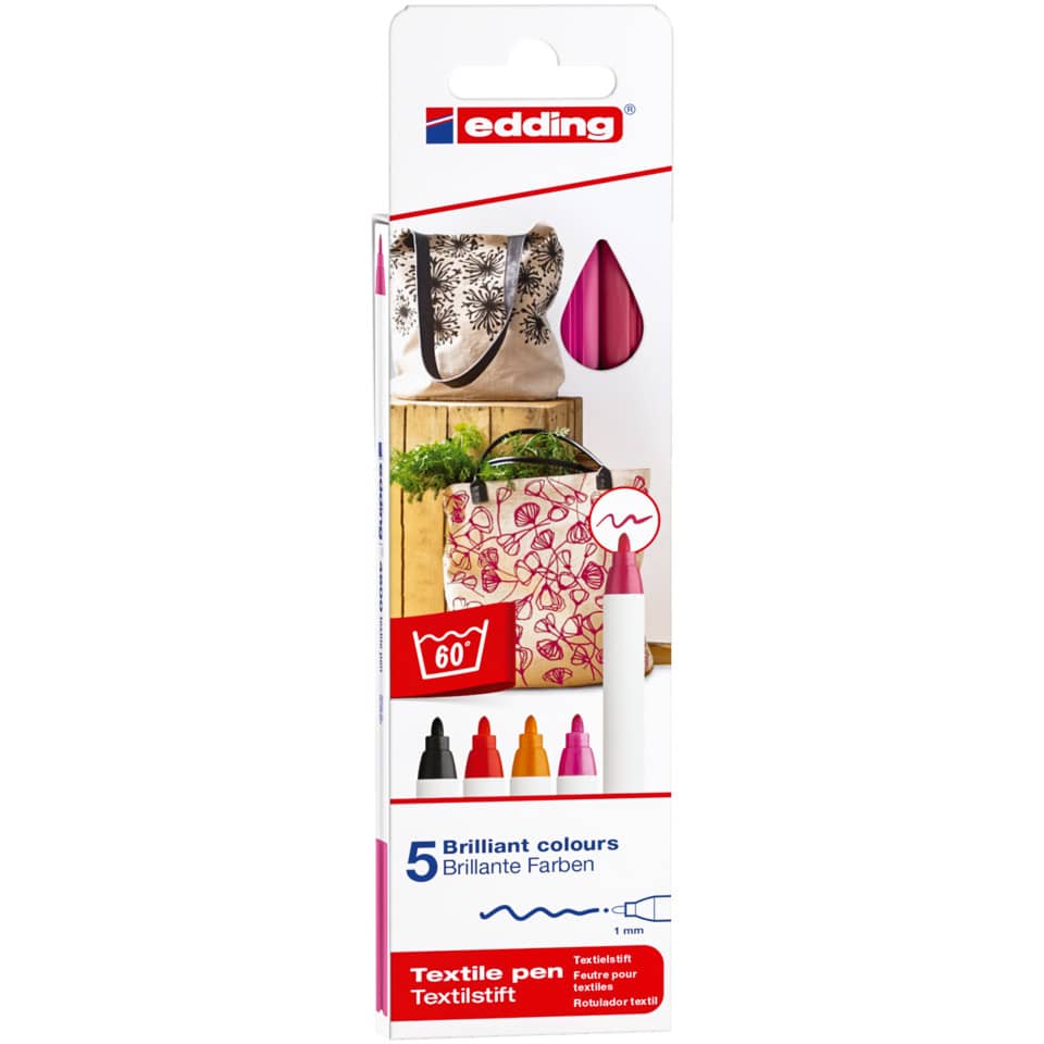 Textilstift 4600 Warm, 5 Stück, sortiert EDDING 4-4600-5999 EDDING 4-4600-5999 Warm Colours