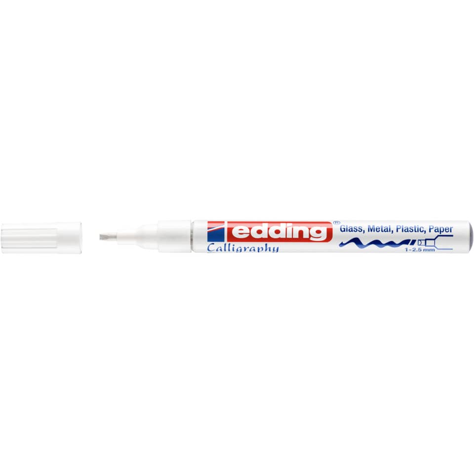 Glanzlackmarker 753, 1-2,5mm, Kalligrafiespitze , weiß EDDING 753-049 EDDING 753049 1-2,5mm