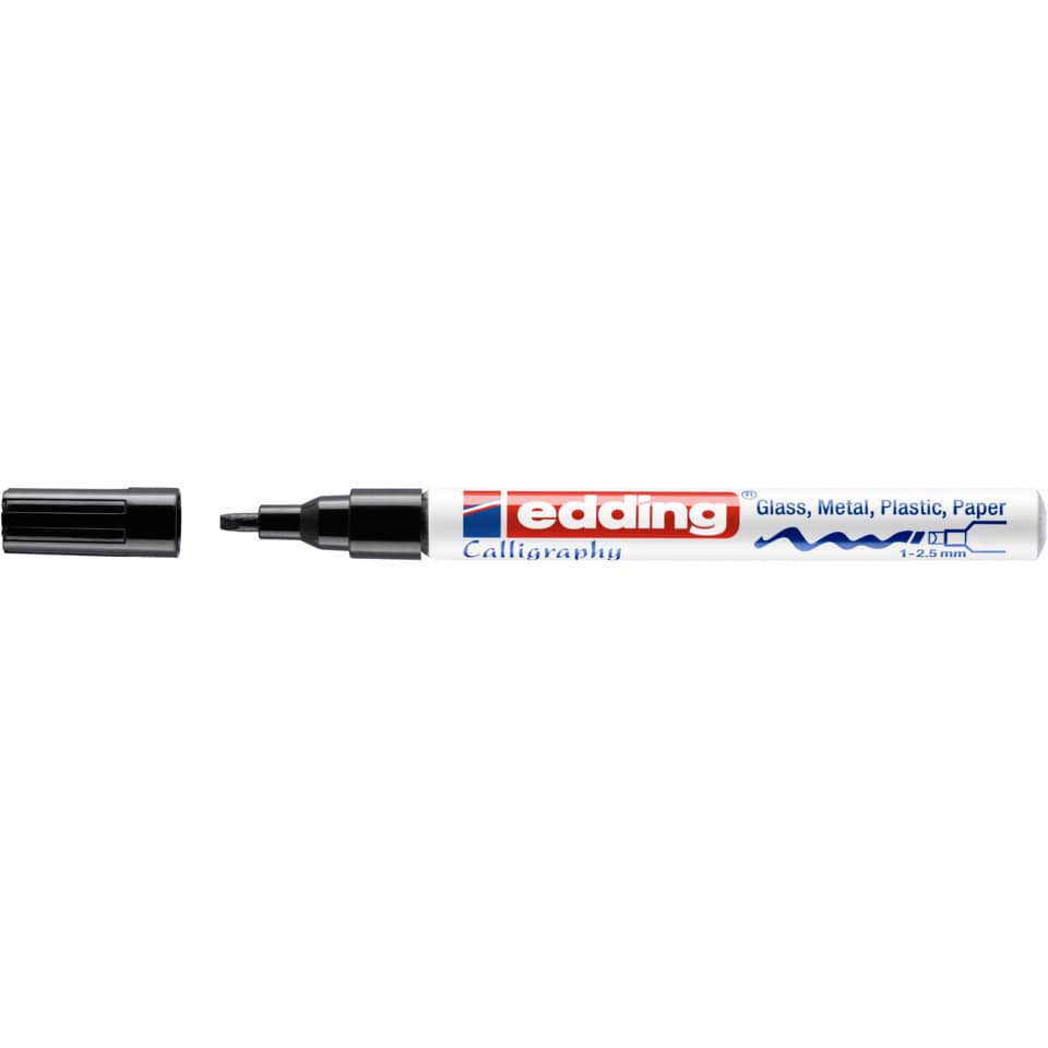 Glanzlackmarker 753, 1-2,5mm, Kalligrafiespitze , schwarz EDDING 753-001 EDDING 753001  1-2,5mm