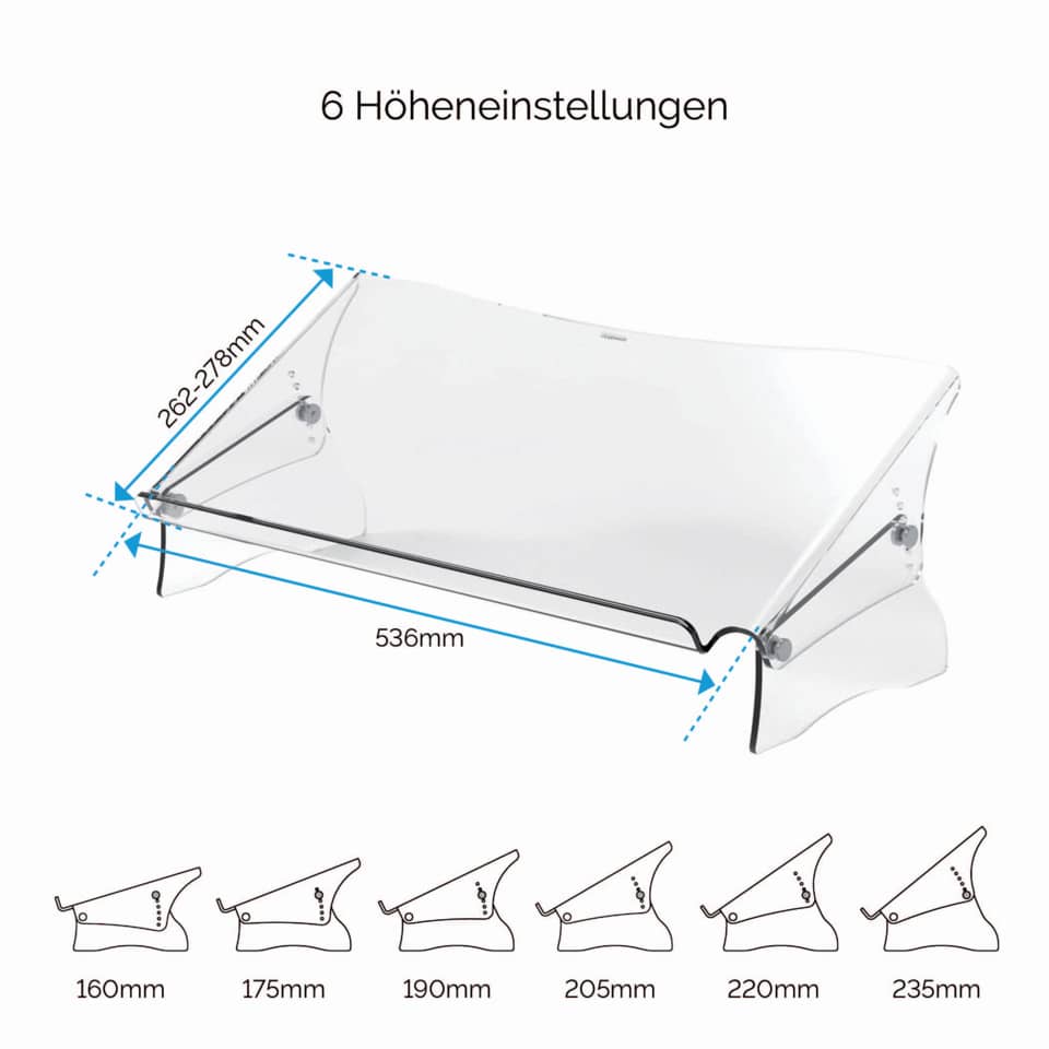 Dokumentenhalter Clarity(TM) Series, höhenverstellbar, transparent FELLOWES 9731301 FELLOWES 9731301 Clarity Series