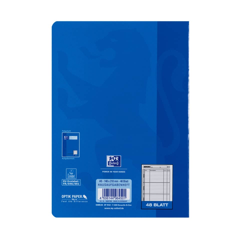 Hausaufgabenheft, A5, 48 Blatt OXFORD 100057950