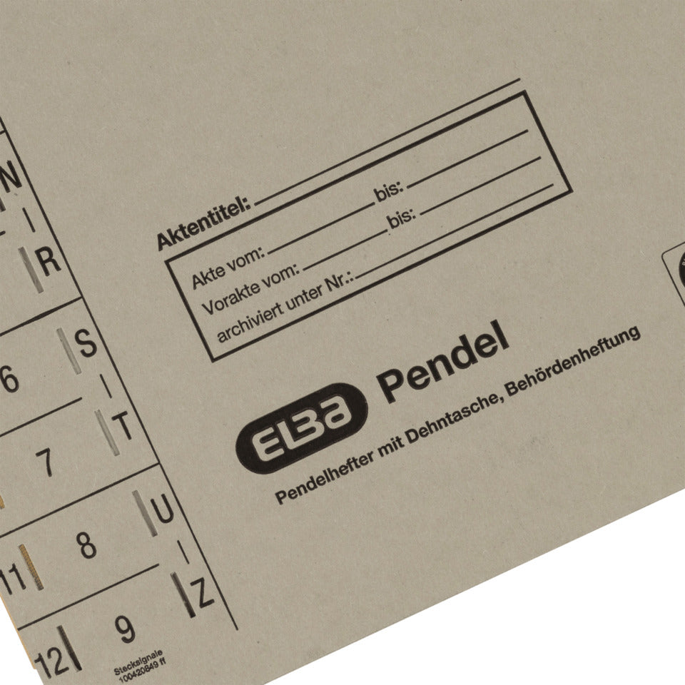 Pendelhefter mit Dehntasche, 320g/m², Amtsheftung, grau ELBA 100570021