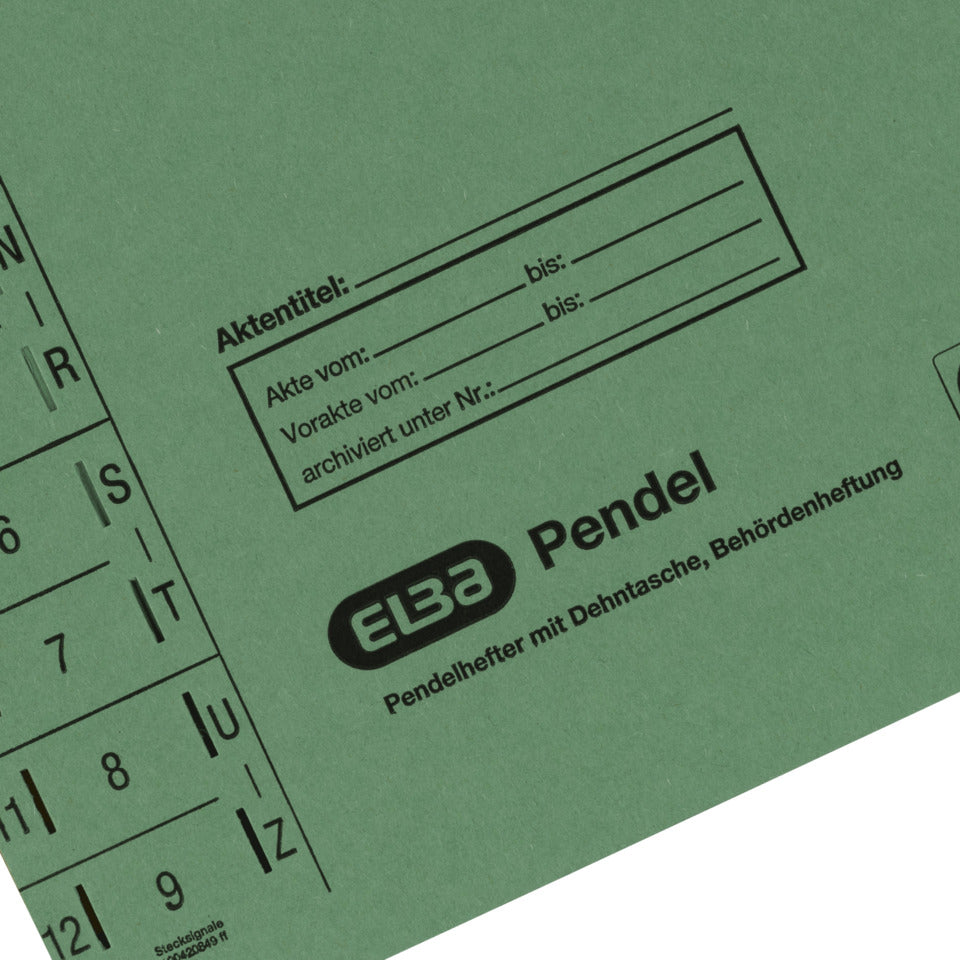 Pendelhefter mit Dehntasche, 320g/m², Amtsheftung, grün ELBA 100570020