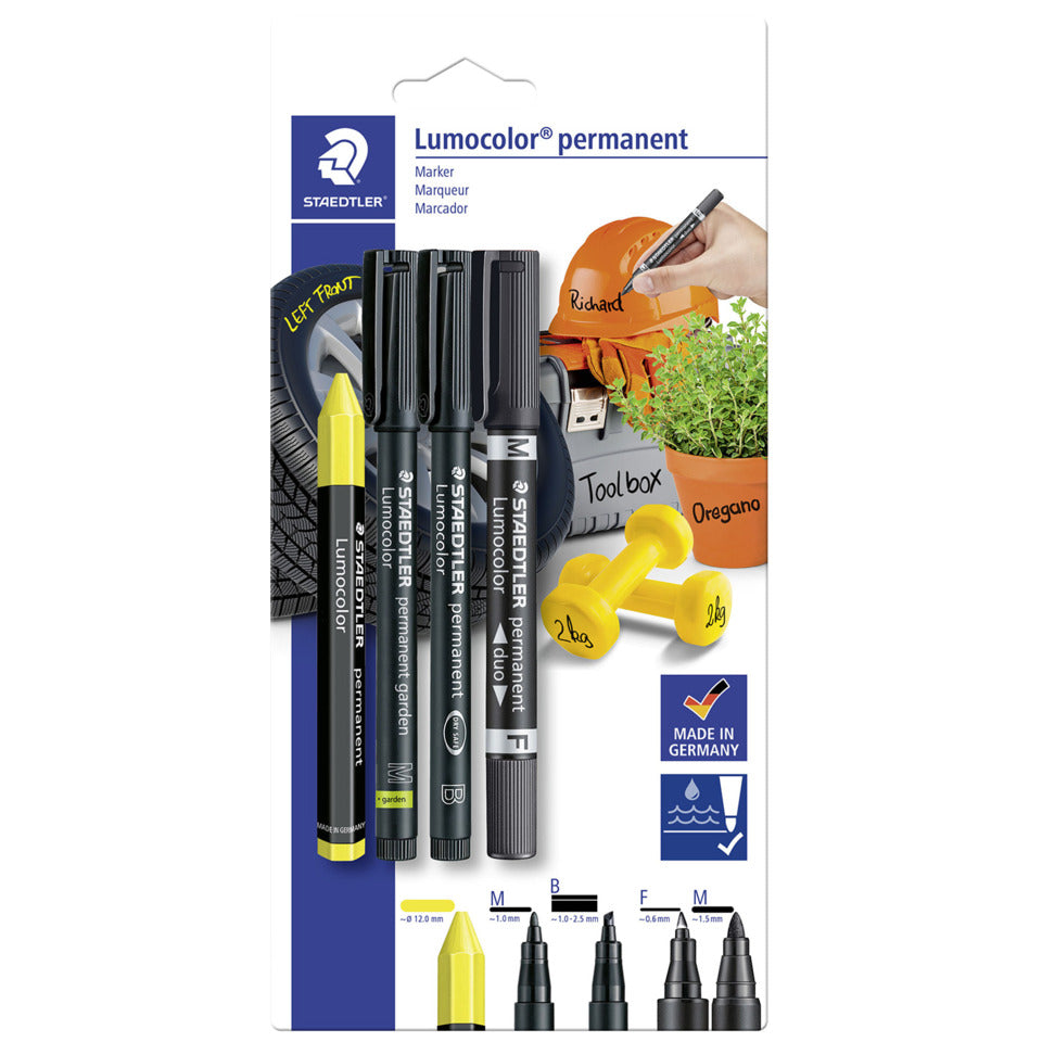 Schreibgeräteset Lumocolor® permanent marker Set, marker, schwarz STAEDTLER 60 BK-5