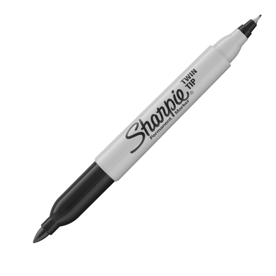 Permanentmarker Sharpie Twin Tip, 0,5-1mm, schwarz SHARPIE S0811100 PAPERMATE S0811100 schwarz