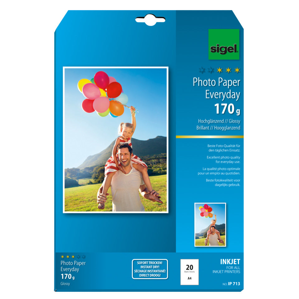 Inkjet Fotopapier Everyday, A4, 170g/m², 20 Blatt SIGEL IP713 SIGEL IP713 Everyday P 170g