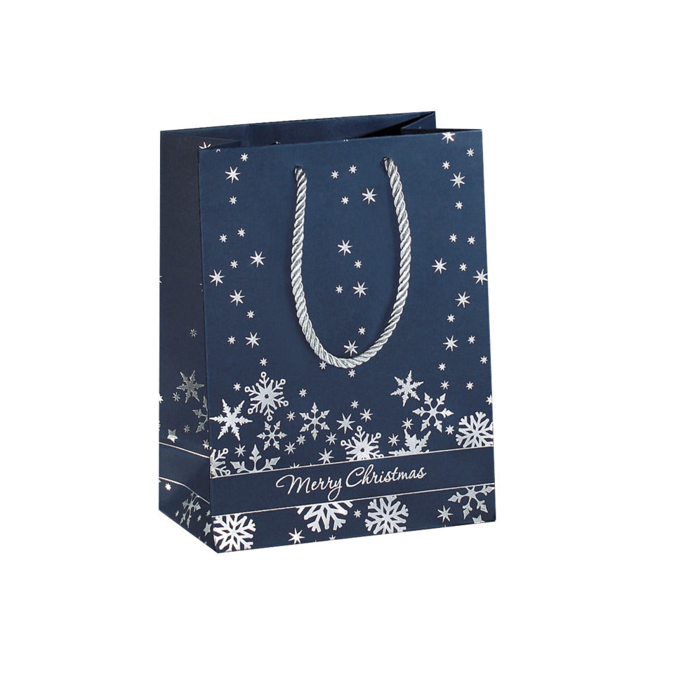 Weihnachts-Geschenktragetasche Silver Snowflakes, 17,5x23x10cm SIGEL GT111 SIGEL GT111 Premium Silver Snowflakes