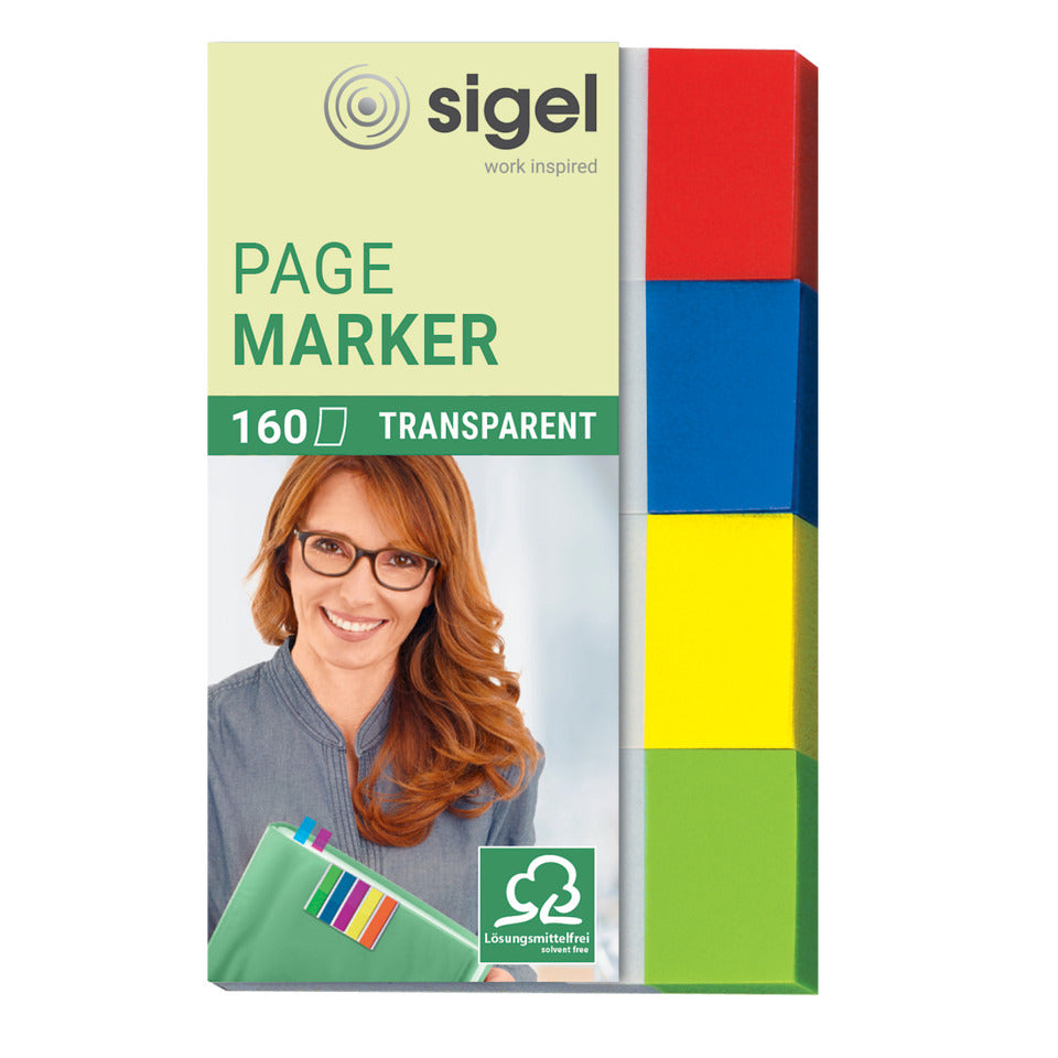 Haftmarker, 20x50mm, transparent, 4x40 Stück SIGEL HN670