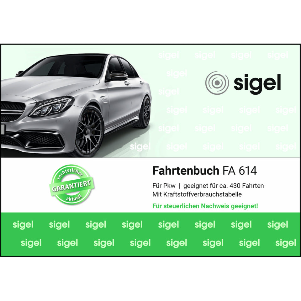 Fahrtenbuch PKW, A6, 40 Blatt, 3 Stück SIGEL T1179 SIGEL T1179 2+1 (gratis) Aktion