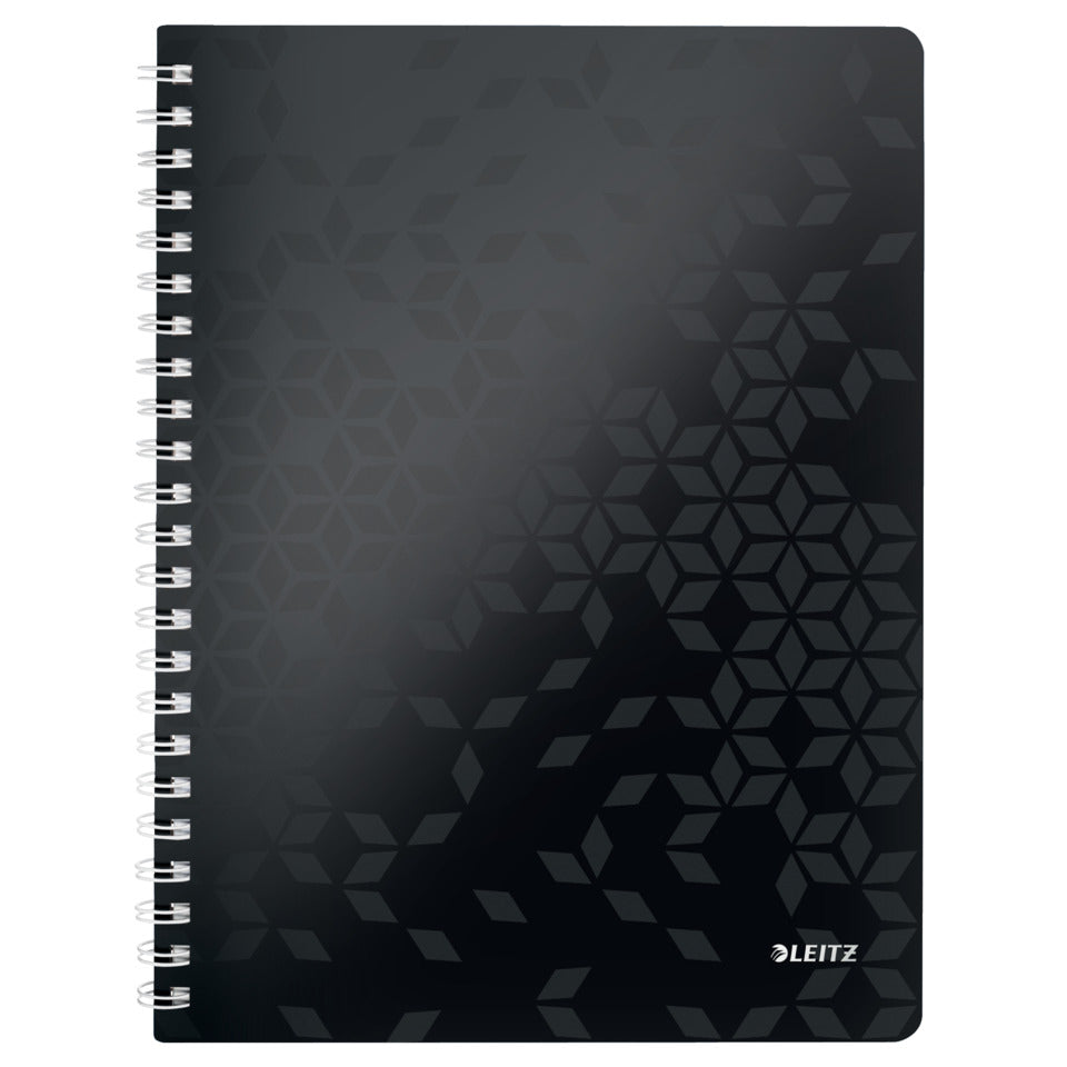 Collegeblock WOW, A4, PP, kariert, holzfrei, 80 Blatt, schwarz LEITZ 4638-00-95 LEITZ 4638-01-95 kariert