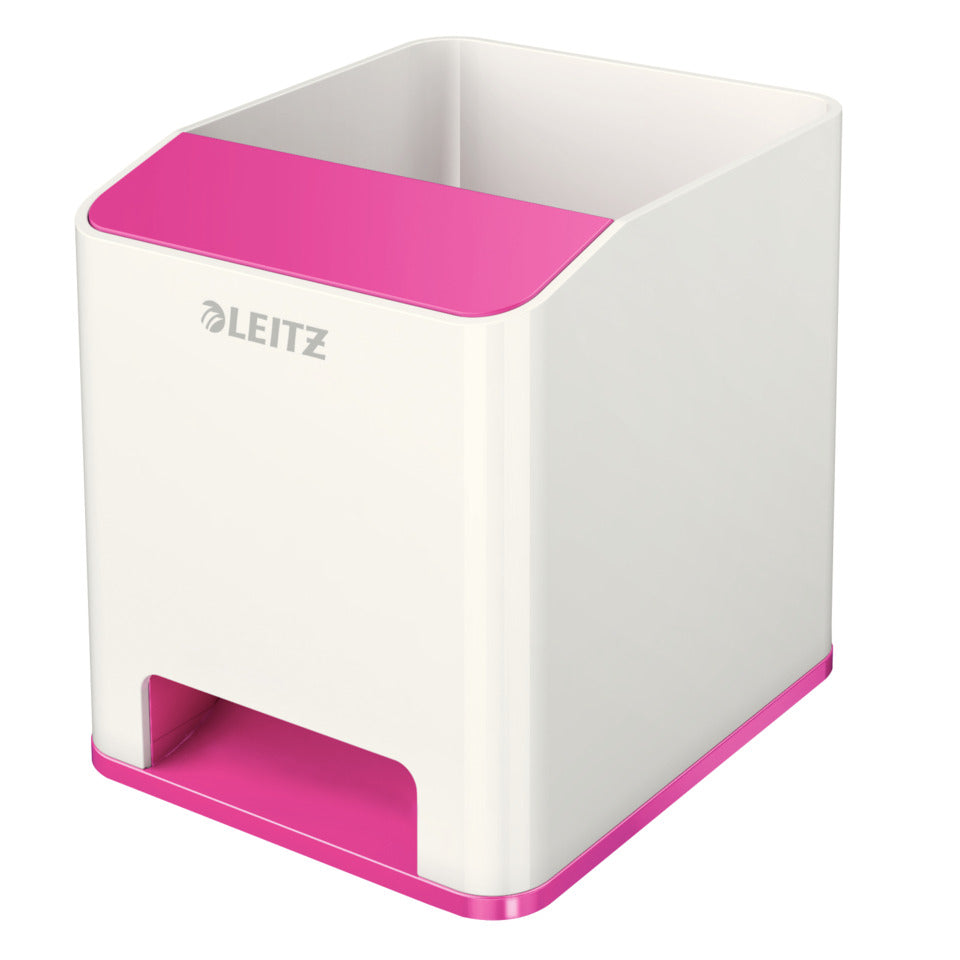 Stifteköcher Sound WOW Duo Colour, Polystyrol, weiß/pink LEITZ 5363-10-23 LEITZ 5363-10-23 Duo Colour