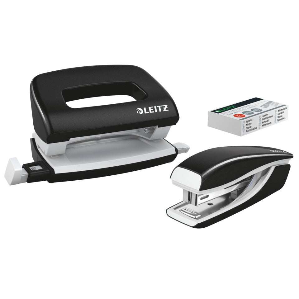 Locher+Hefter mini NeXXt WOW, 10 Blatt, Anschlagschiene, Metall, schwarz LEITZ 5561-20-95 LEITZ 5561-20-95 NeXXt