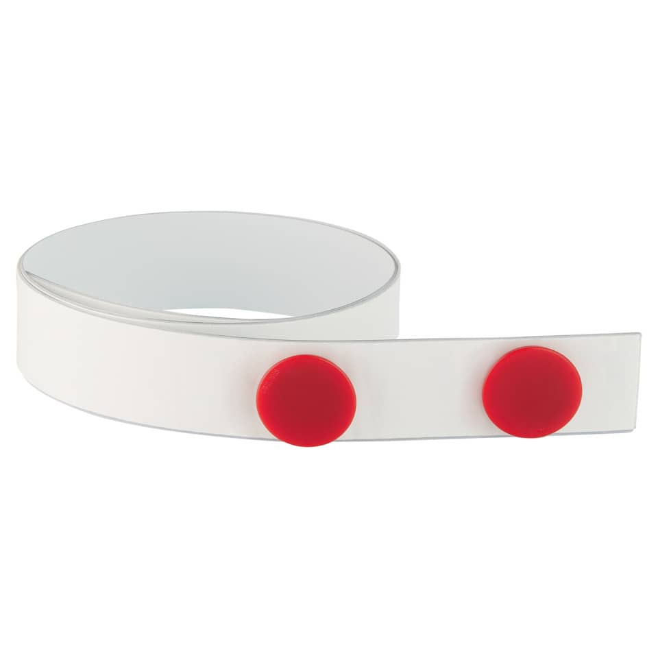 Magnetband selbstklebend, inkl. 2 Magnete, 35 x 1000 mm, weiß FRANKEN ST1301