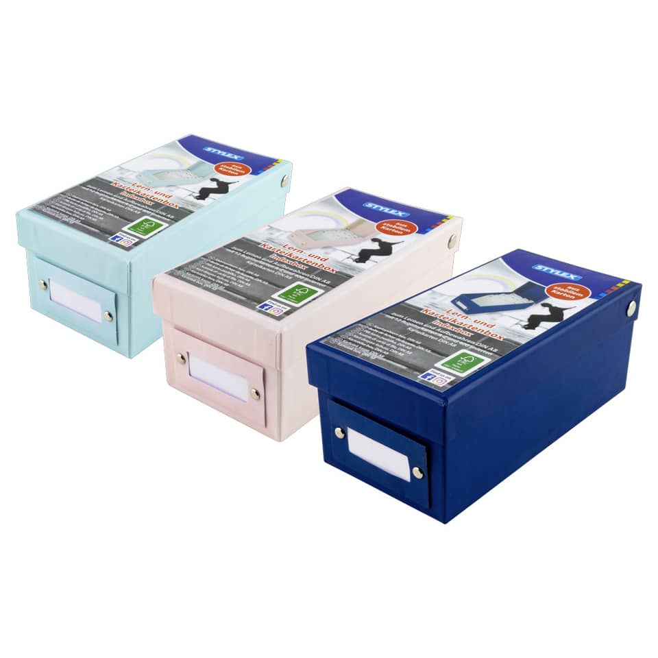 Lernkartei- und Karteikartenbox, DIN A8, inkl. 350 Karteikarten STYLEX 42669 STYLEX 42669 Pappe