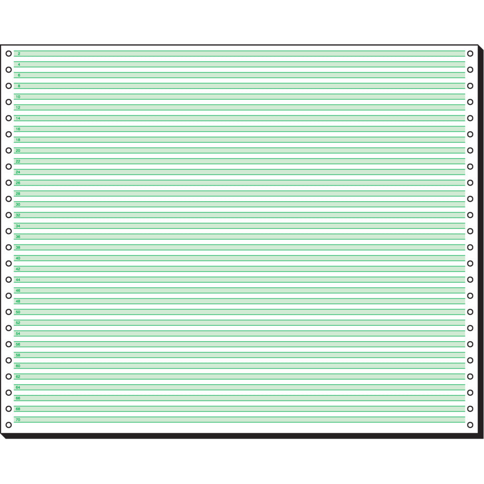 Endlospapier, 12"x375 mm (A3 quer), 1fach, 60g/m², grüne Lesestreifen 1/6", 2000 Blatt SIGEL 12371 SIGEL 12371 1-fach 60g 2000BL