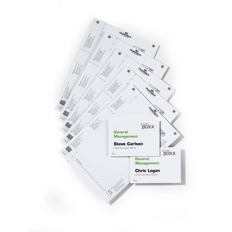 Einsteckschild DOOR SIGN REFILL, 149 x 105,5 mm, weiß   20 Stück DURABLE 4851 02 DURABLE 4851 02 20ST Info Sign
