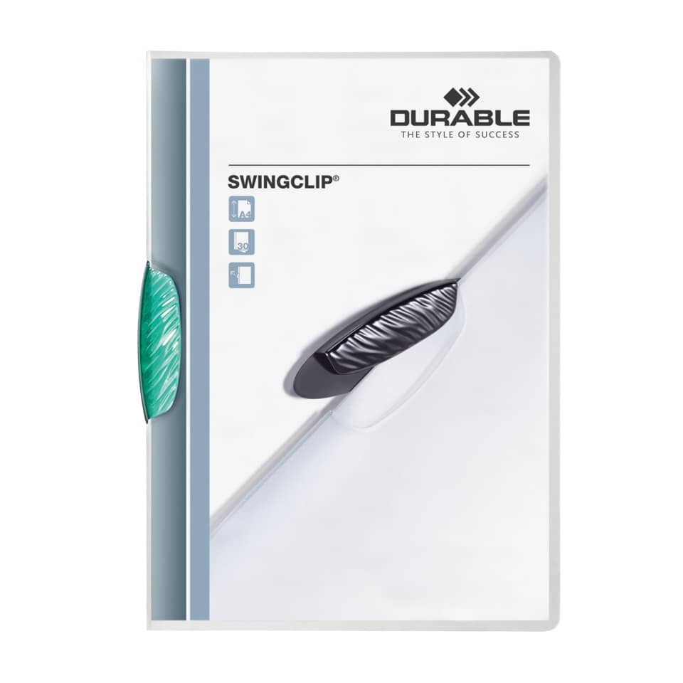 Klemm-Mappe SWINGCLIP®, PP, 30 Blatt, Klemme petrol, Mappe transparent DURABLE 2260 32 DURABLE 2260 32 30Bl transp.