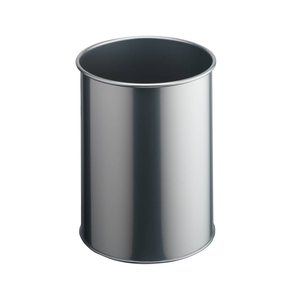 Papierkorb METALL rund 15, Stahl, rund, 260x315mm (ØxH), 15 l, metallic silber DURABLE 3301 23 DURABLE 3301 23 Metall