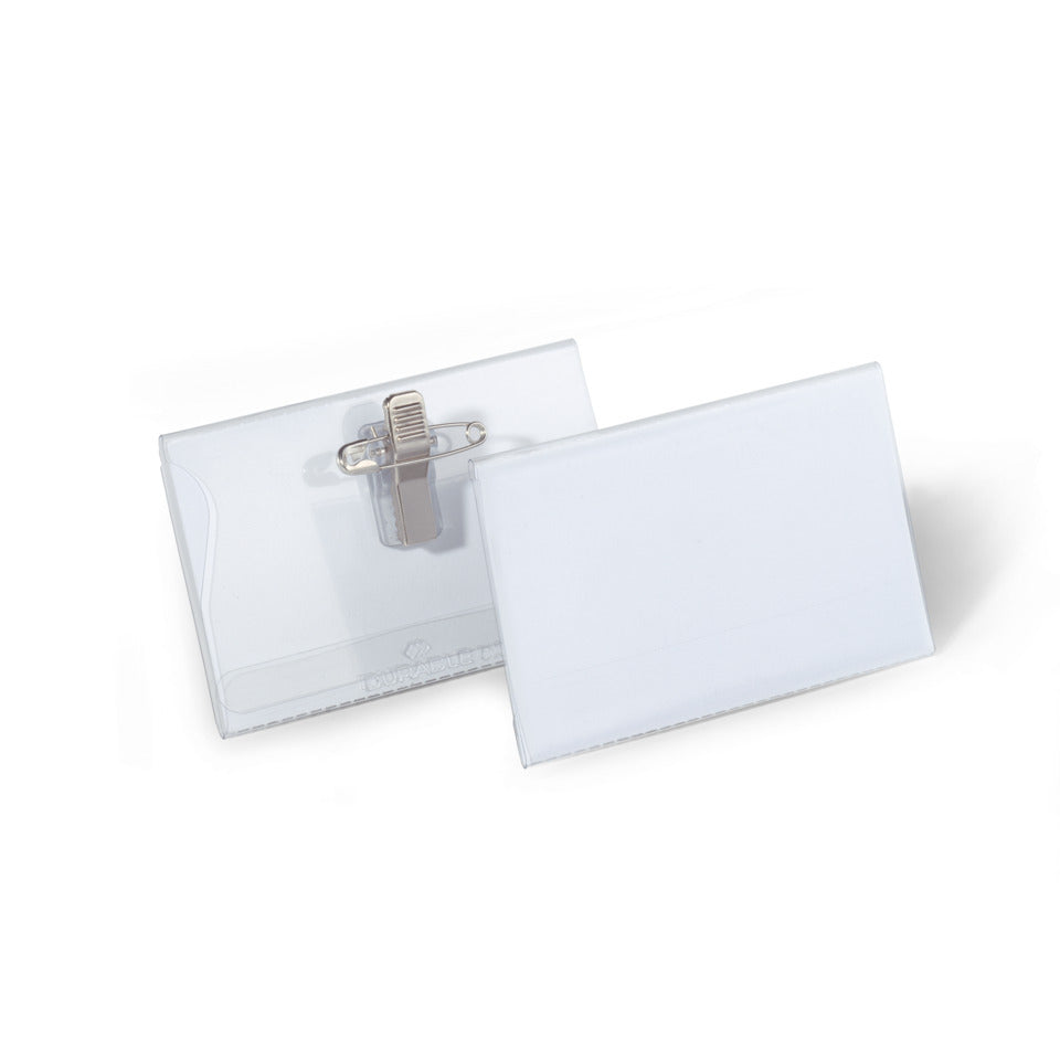 Namensschild mit Kombiklemme, 90 x 54 mm, transparent, Kunststoff, 50 Stück DURABLE 8101 19 DURABLE 8101 19 m.Kombiklemme