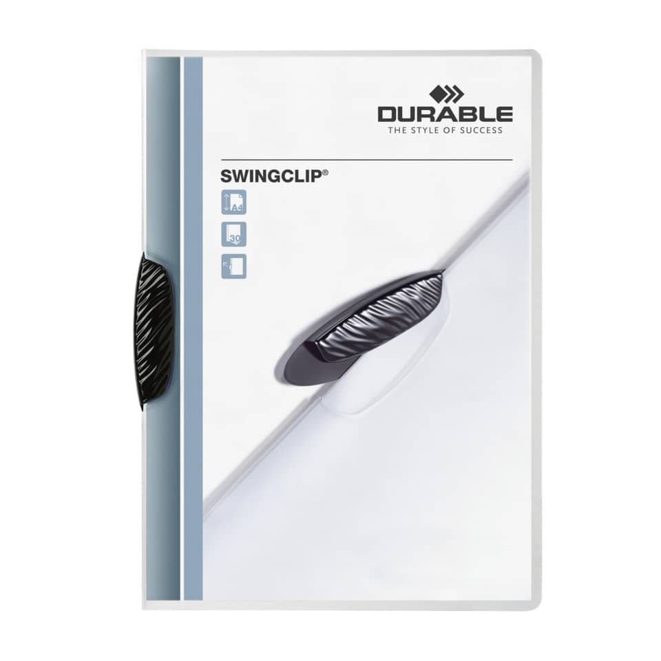 Klemm-Mappe SWINGCLIP®, PP, 30 Blatt, schwarze Klemme, Mappe transparent DURABLE 2260 01 DURABLE 2260 01 30BL