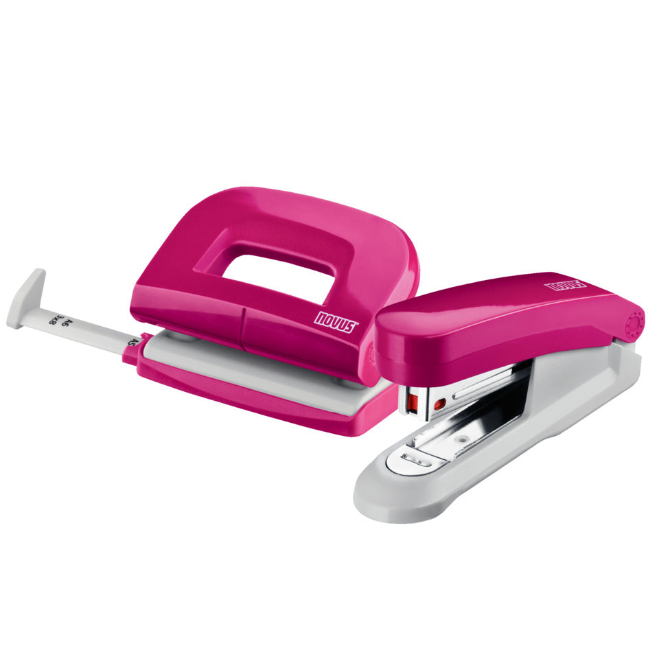 Heftgerät E15 + Locher E210, 15/10 Blatt, pink NOVUS 020-1875 NOVUS 0201875 +NR.10