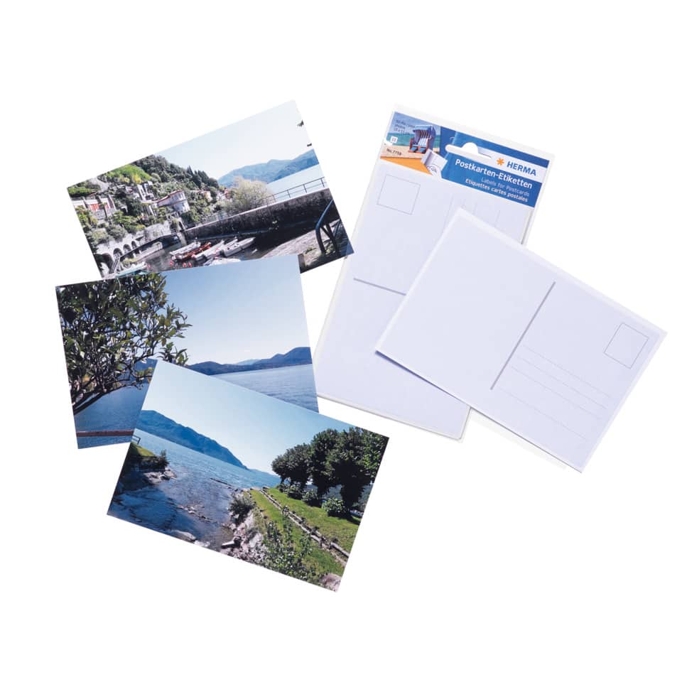 Postkartenetiketten, 95x145mm, 10 Stück, weiß HERMA 7758 HERMA 7758  95x145mm  10St