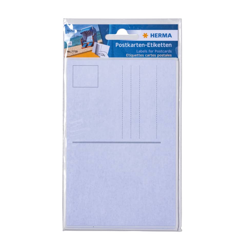 Postkartenetiketten, 95x145mm, 10 Stück, weiß HERMA 7758 HERMA 7758  95x145mm  10St