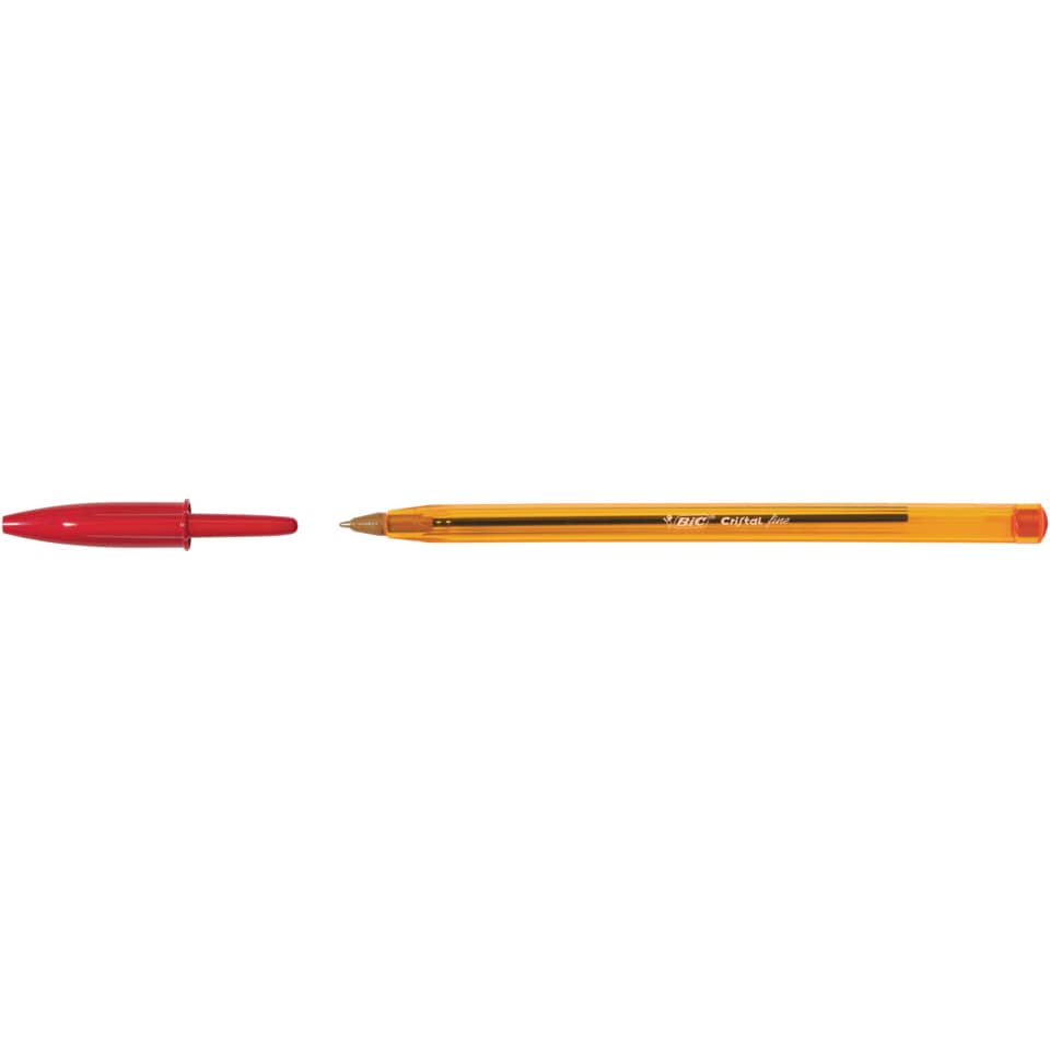 Kugelschreiber Cristal® Original fine, 0,35 mm, rot BIC 872720 BIC 872720 gelber Schaft