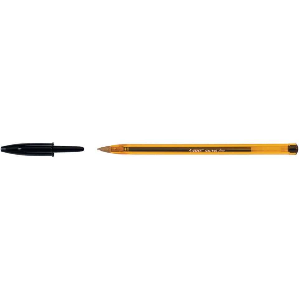 Kugelschreiber Cristal® Original fine, 0,35 mm, schwarz BIC 872731 BIC 872731 gelber Schaft