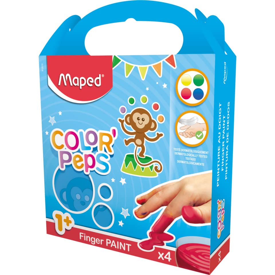 Fingermalfarben Color'Peps, 80ml, 4 Stück, sortiert MAPED M812510 MAPED 812510 Color´Peps