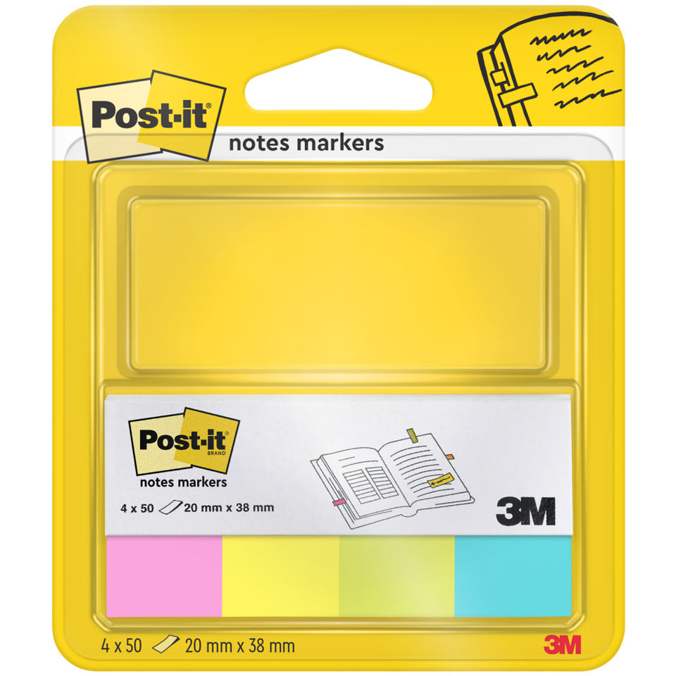 Haftstreifen Page Marker, 20 x 38 mm, 4 Farben, 4 x 50 Blatt im Etui POST-IT 670-4B POST IT 670-4B  4x50Bl