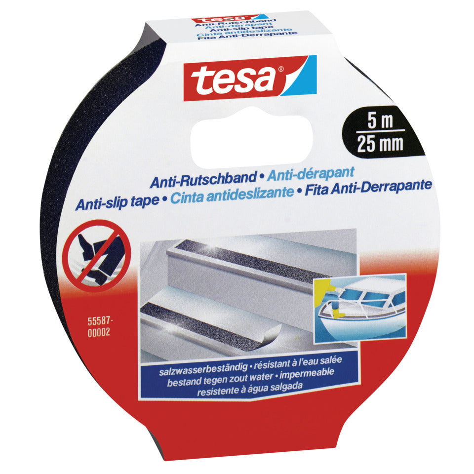 Antirutsch-Klebeband 5m x 25mm schwarz TESA 55587-00002-00 TESA 55587-00002-11 schwarz