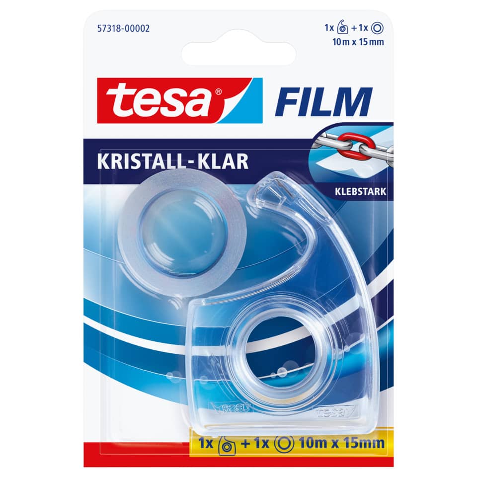 Klebefilm tesafilm® inkl. Handabroller, 10mx15mm, kristall-klar TESA 57318-00002-02 TESAFILM 57318-00002-02 m. M.