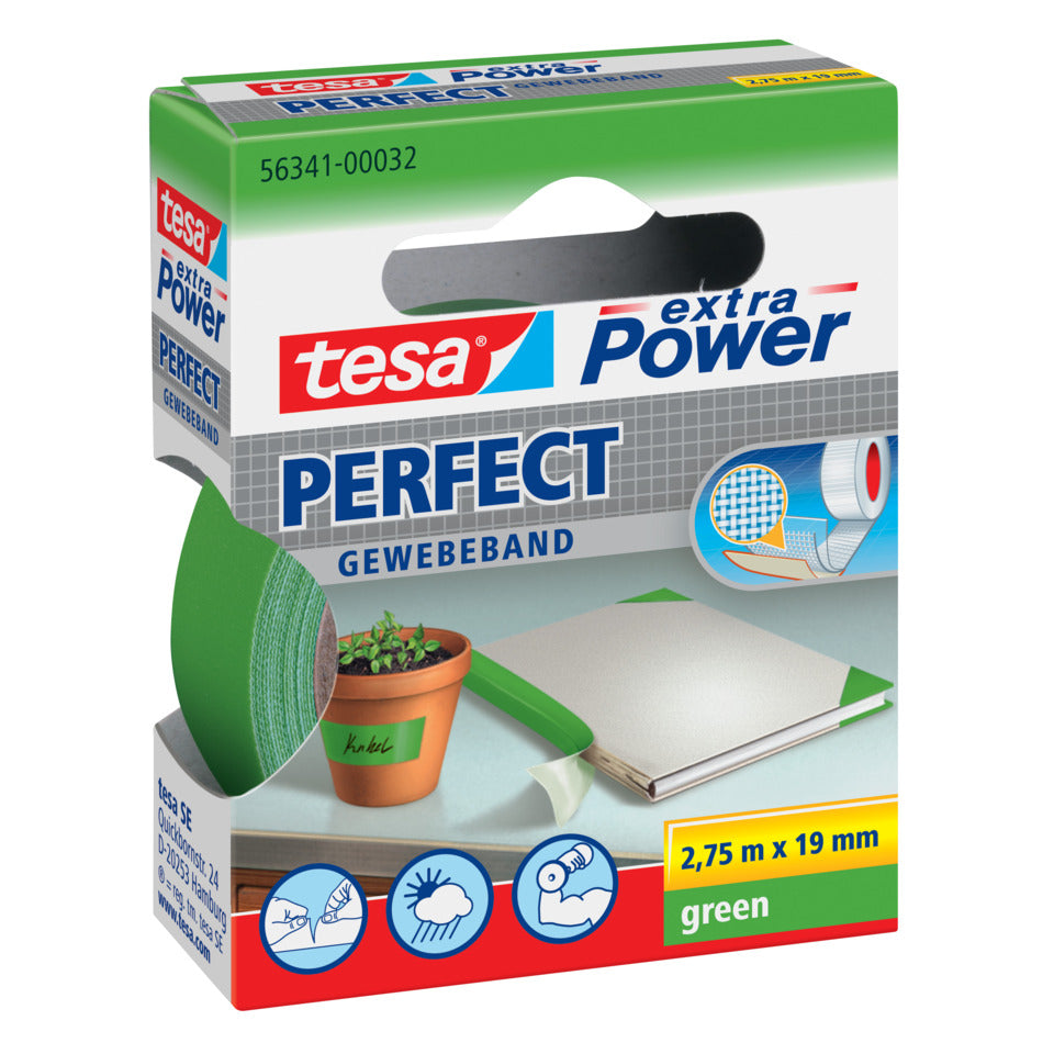 Gewebeklebeband tesa® extra Power Gewebeband, 2,75mx19mm, grün TESA 56341-00032-04