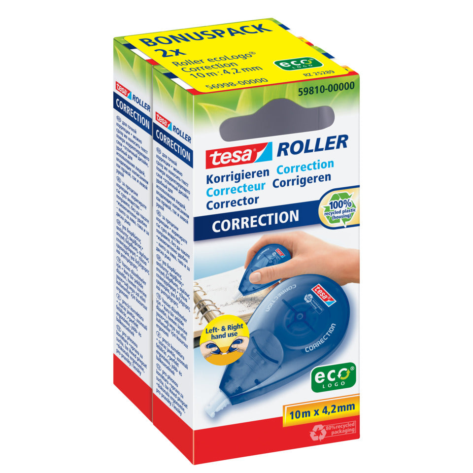 Korrekturroller ecoLogo®, 10mx4,2mm, 2 Stück TESA 56998-00000-00 TESAFILM 56998-00000-00  2St