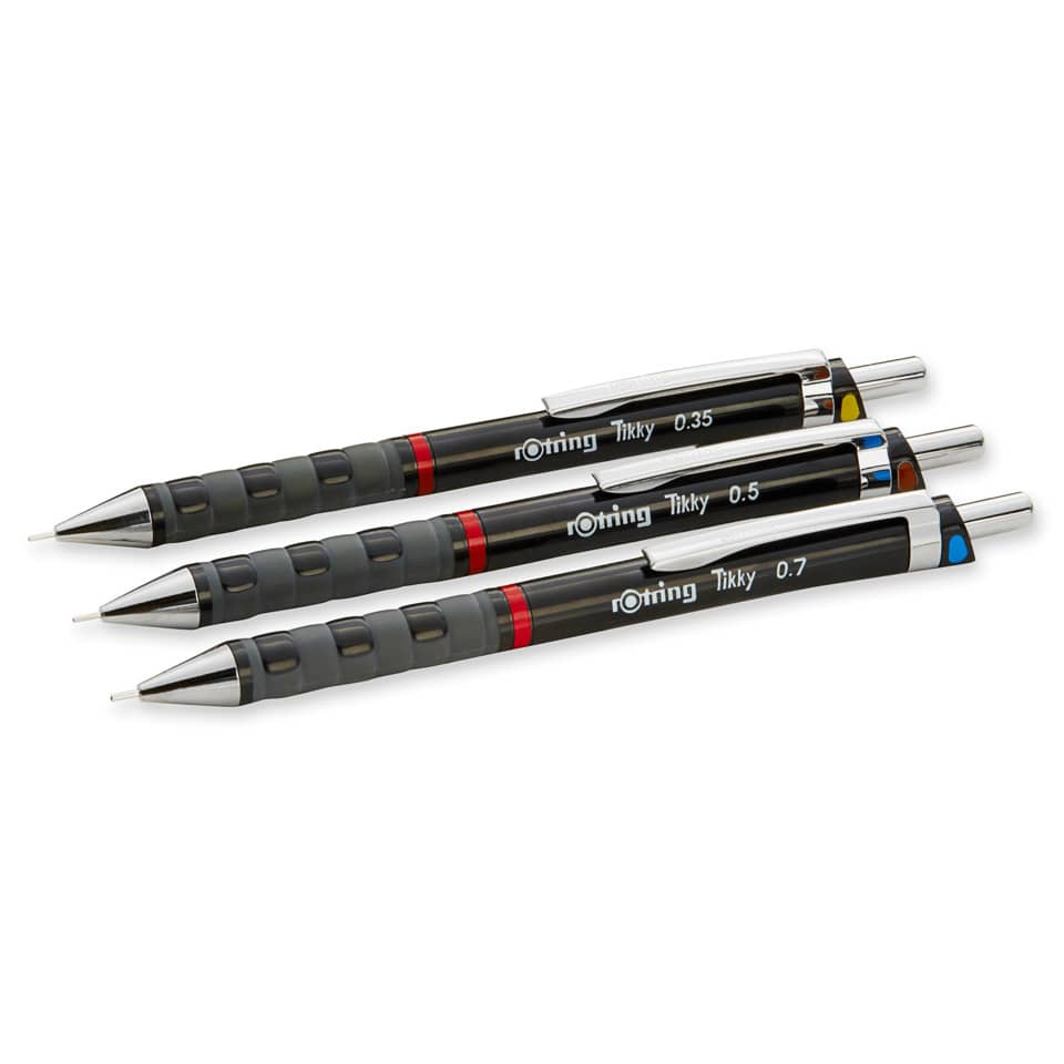 Feinminenstift Tikky RD M schwarz 0,35/0,5/0,7mm 3er-Set ROTRING S0801310