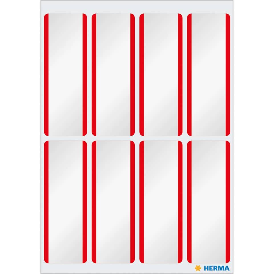 Namensetiketten ablösbar, 19x54mm, 16 Stück, rot/weiß HERMA 1902 HERMA 1902 Acetatseide