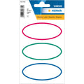 Etiketten oval permanent, 18 Stück, rot/grün/blau HERMA 5782 HERMA 5782 blanko 18 Stück permanent