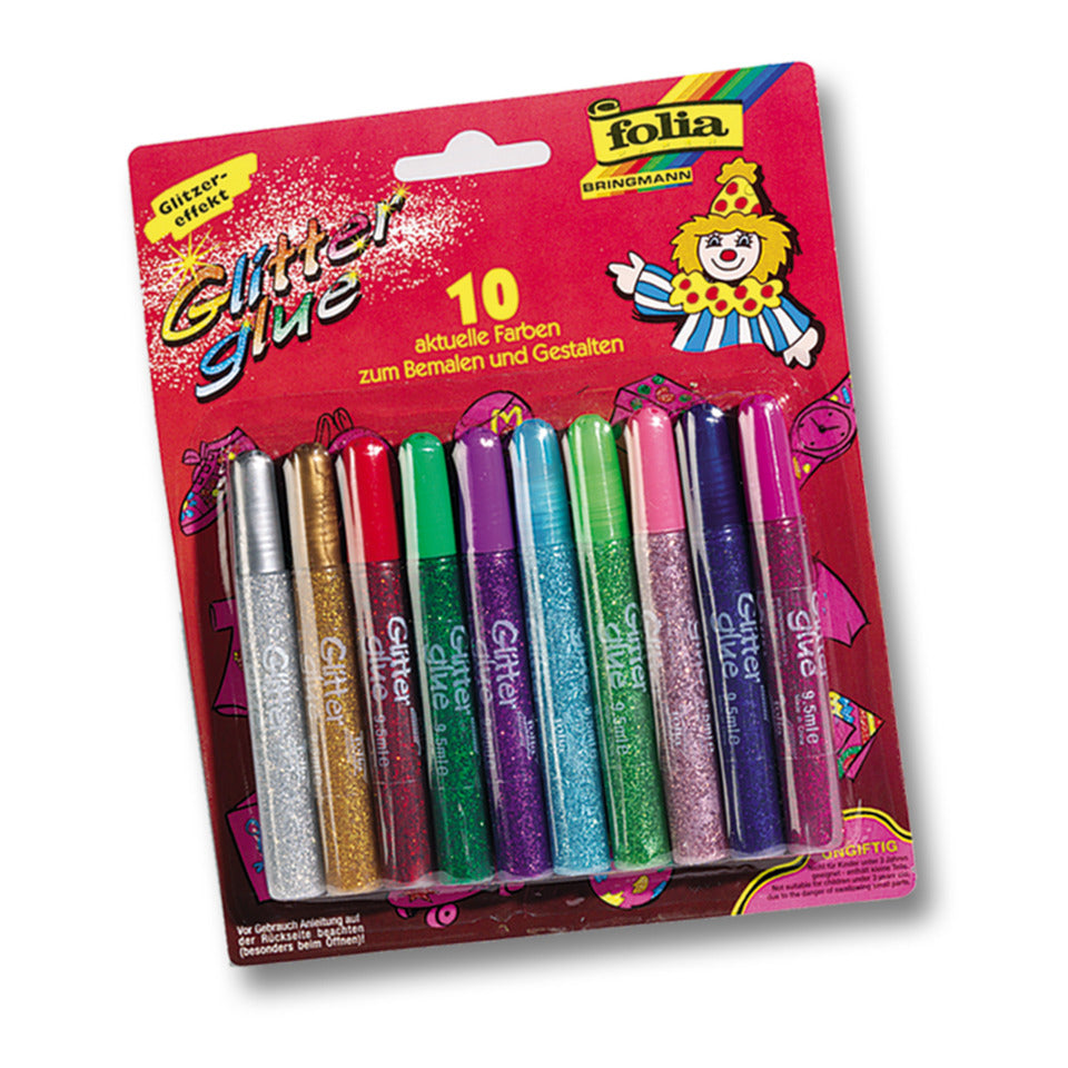 Glitterglue, 10 Stück, metallic sortiert FOLIA 574 FOLIA 574   10St