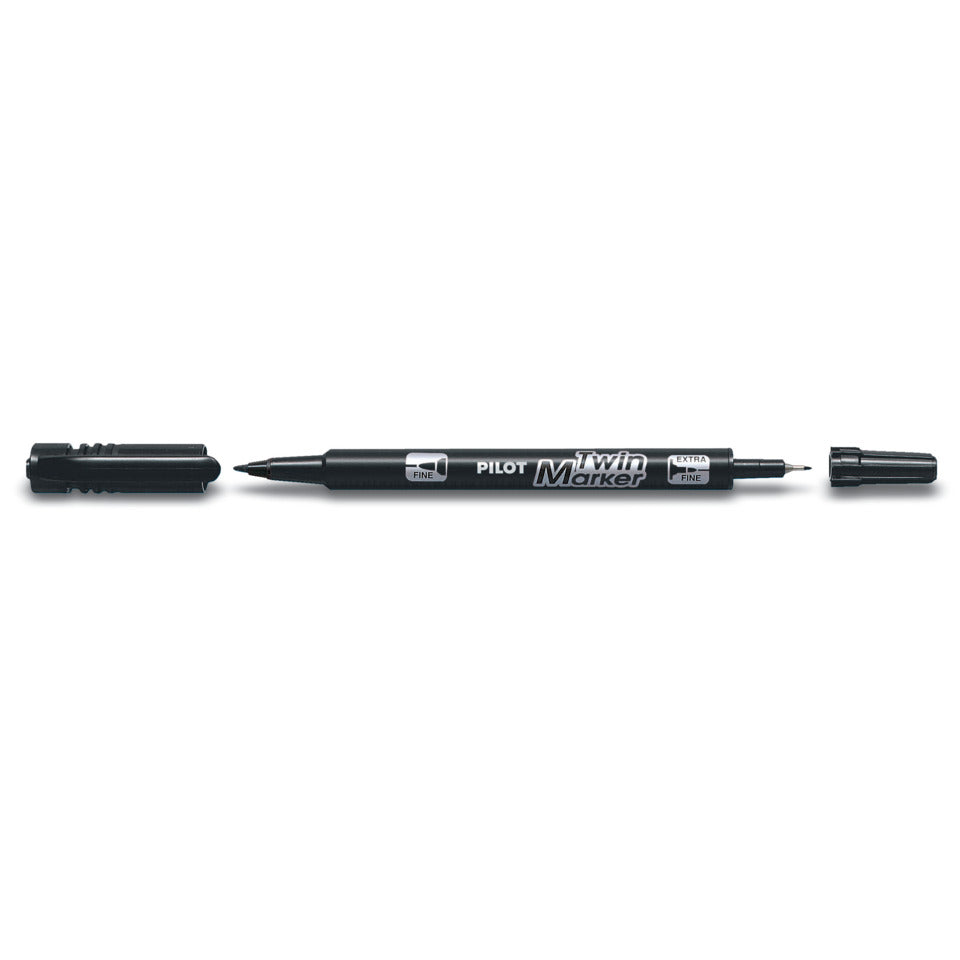 Permanent Marker Twin Marker, umweltfreundlich, 0.8/2.0mm (EF/F), schwarz PILOT SCA-TM-BG-B 4045701 PILOT BEGREEN SCA-TM-BG-B 4045701