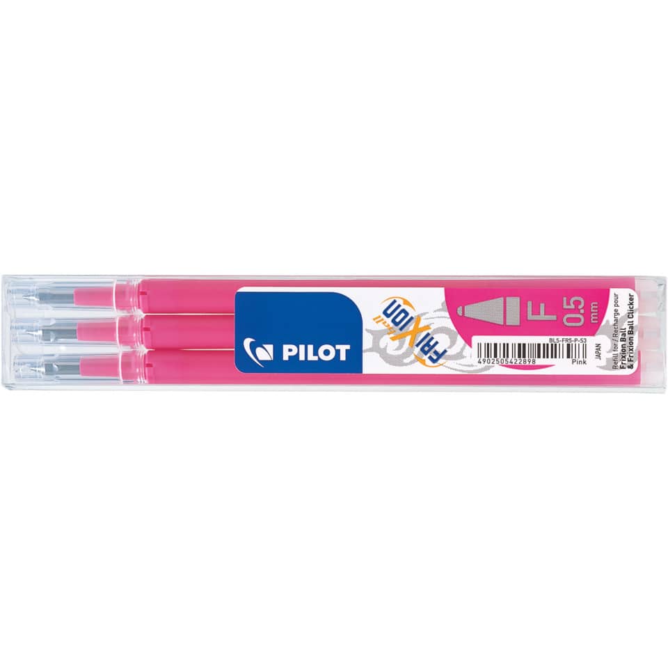 Tintenrollermine FriXion Ball/Clicker, 0,3mm, 3 Stück, pink PILOT BLS-FR5-S3-P PILOT 2276009F BLS-FR5-S3-P