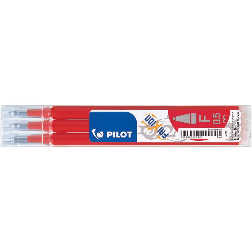 Tintenrollermine FriXion Ball/Clicker, 0,3mm, 3 Stück, rot PILOT BLS-FR5-S3-R PILOT 2276002F BLS-FR5-S3-R