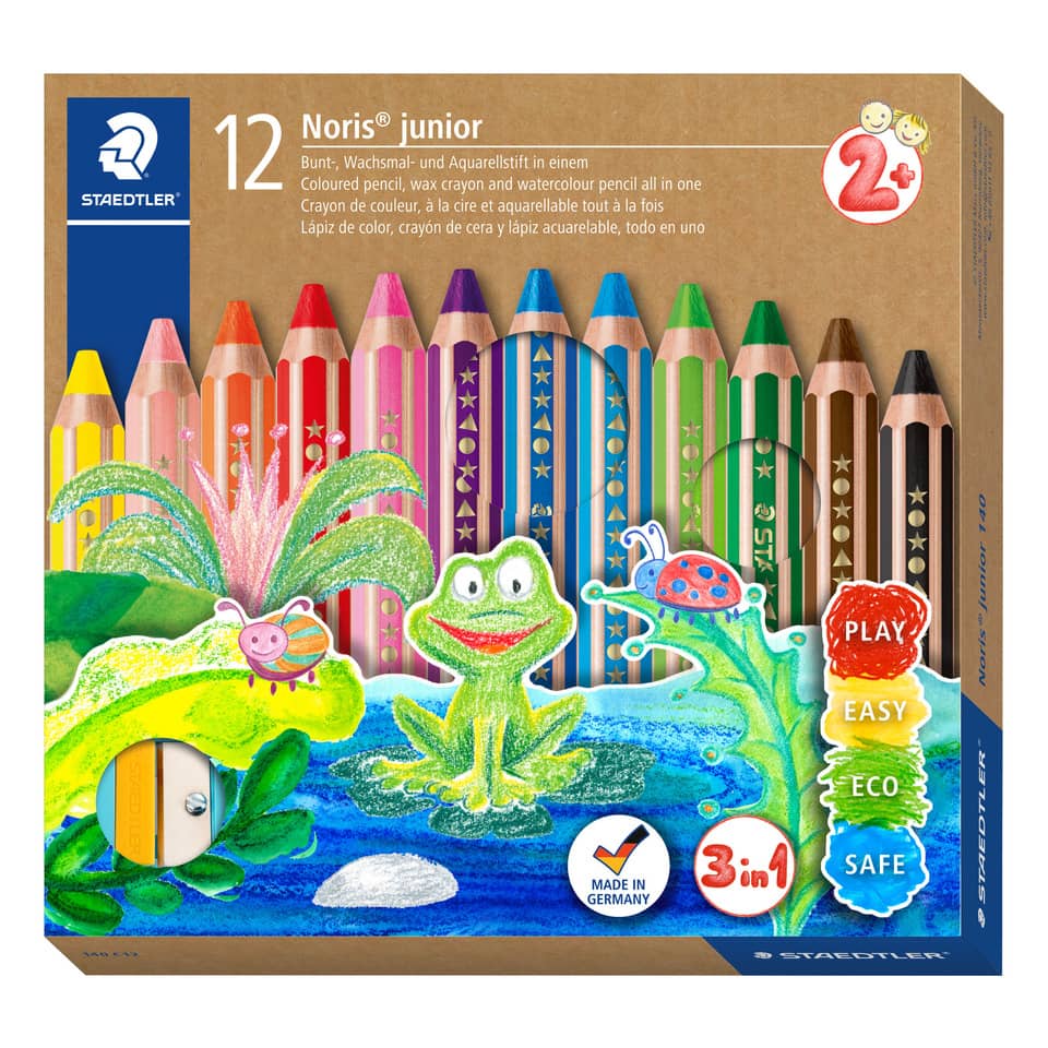 Farbstiftetui junior 140 3in1 + Spitzer, 12 Stück, sortiert STAEDTLER 140 C12 STAEDTLER 140C12